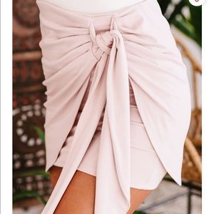 Front Tie Mini Skirt